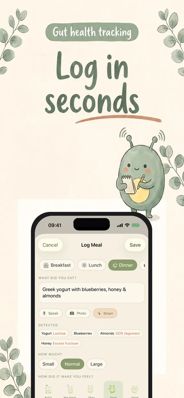 Log Meal screen with smart food detection